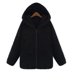 Velvet Thick Hooded Plush Coat Outerwear