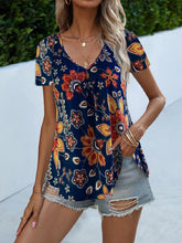 Women v neck floral short sleeve T-shirts shirts women tops