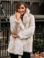 Simple Solid Colors Faux Fur Coat Outwears