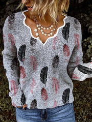 Casual Long Sleeve Acrylic Shift Sweater