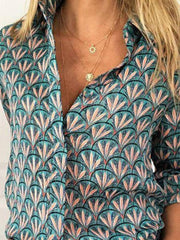 V Neck Vintage Long Sleeve Shirts & Tops