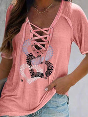 Casual Printed Short Sleeve Tops