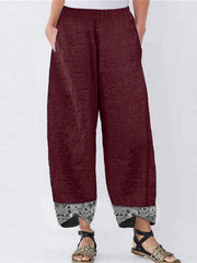 Casual Linen Floral Pants