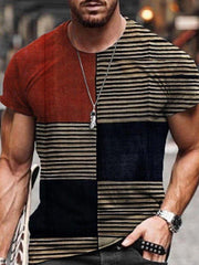 Men's Line Splicing Print T-shirt