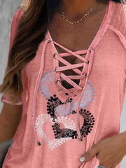 Casual Printed Short Sleeve Tops