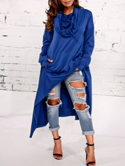 Asymmetric Long Sleeve Hoodie Sweatshirt