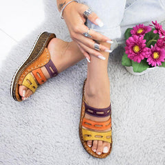 Women Casual Summer Color Comfy Wedge Sandals