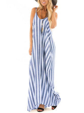 Beautiful sexy appeal condole belt joins together stripe maxi dress