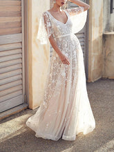 Sexy Elegant V Neck Lace Backless Woman Evening Dresses
