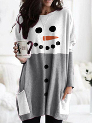 Crew Neck Casual Cartoon Dresses
