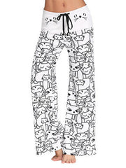 Cartoon Cart Print Woman Long Comfy Pants