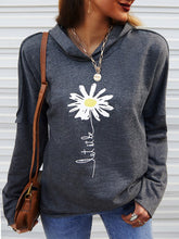 Casual Hooded Plants Loosen Sunflower Long Sleeve Sweatshirt