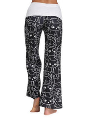 Cartoon Cart Print Woman Long Comfy Pants