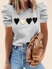 Casual printed round neck short-sleeved pullover T-shirts