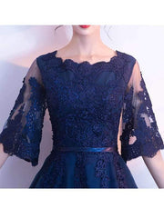 Elegant Slim Skater Long Dress Lace Evening Dresses