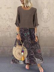 Chiffon Printed Bohemia Long Loose Vacation Dresses