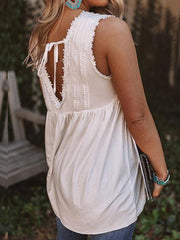 Casual loose solid color halter vest top