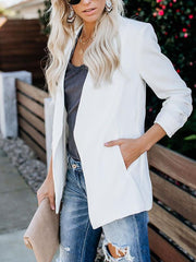 Fashion Lapel collar Women Plain OL Blazer Coats