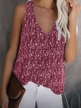 Fashion printed Bling Bling loose V-neck sleeveless women vest