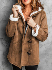 Cozy Sunday Charm Fleece Suede Hooded Coat