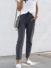 women's plain casual drawstring long pants