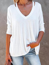 V Neck Long Sleeve Shirts & Tops