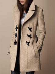 Buttoned Vintage Wool Blend Outerwear