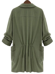 European Style Lapel Plain Overcoats Trench Coats