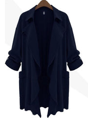 European Style Lapel Plain Overcoats Trench Coats
