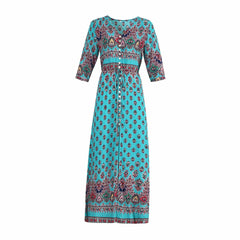 Autumn Bohemia Floral Maxi Dresses