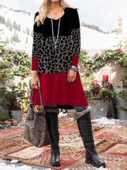 Loosen Crew Neck Shift Dresses