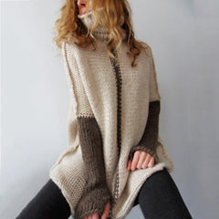 Women High collar Loose Knit Sweaters