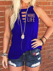 Round neck monogrammed T-shirt vest top