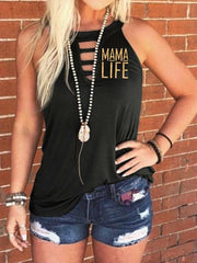 Round neck monogrammed T-shirt vest top
