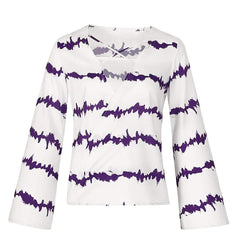Fashion Loose Print V neck T-Shirts