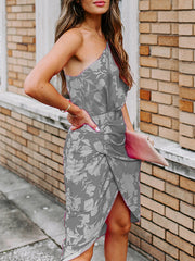 Women one off shoulder printed sexy fashion Bodycon dresses