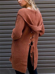 New Loose Hooded Knit Sweaters Outwear