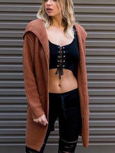 New Loose Hooded Knit Sweaters Outwear