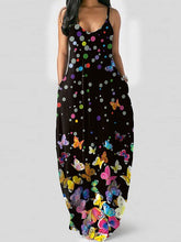 Sexy v neck printed sleeveless women maxi dresses
