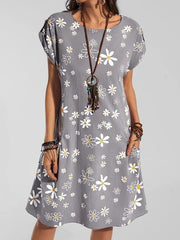Casual Floral Short Sleeve Dresses