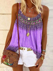 Casual fashion halter vest loose beach printed T-shirts