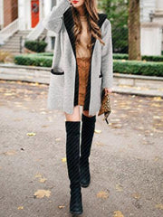 Simple Style Woman Long Hooded Coats