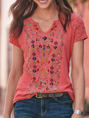 Short Sleeve Plain Crew Neck Shirts & Tops
