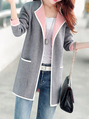 Multicolor Sweater Coat Cardigans Woman Outerwear