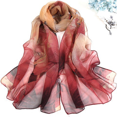 More Colors Polyester Floral Scarves With Two Pieces