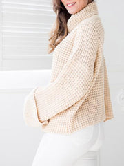 Solid Color Turtleneck Woman Sweater