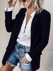 Vintage Plain Long Sleeve Plus Size Casual Outerwear