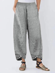 Casual Linen Floral Pants