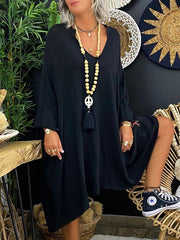 Loose Women Shift Long Sleeve Crew Neck Dresses
