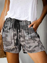 Camouflage leopard printed high waist shorts casual pants for women